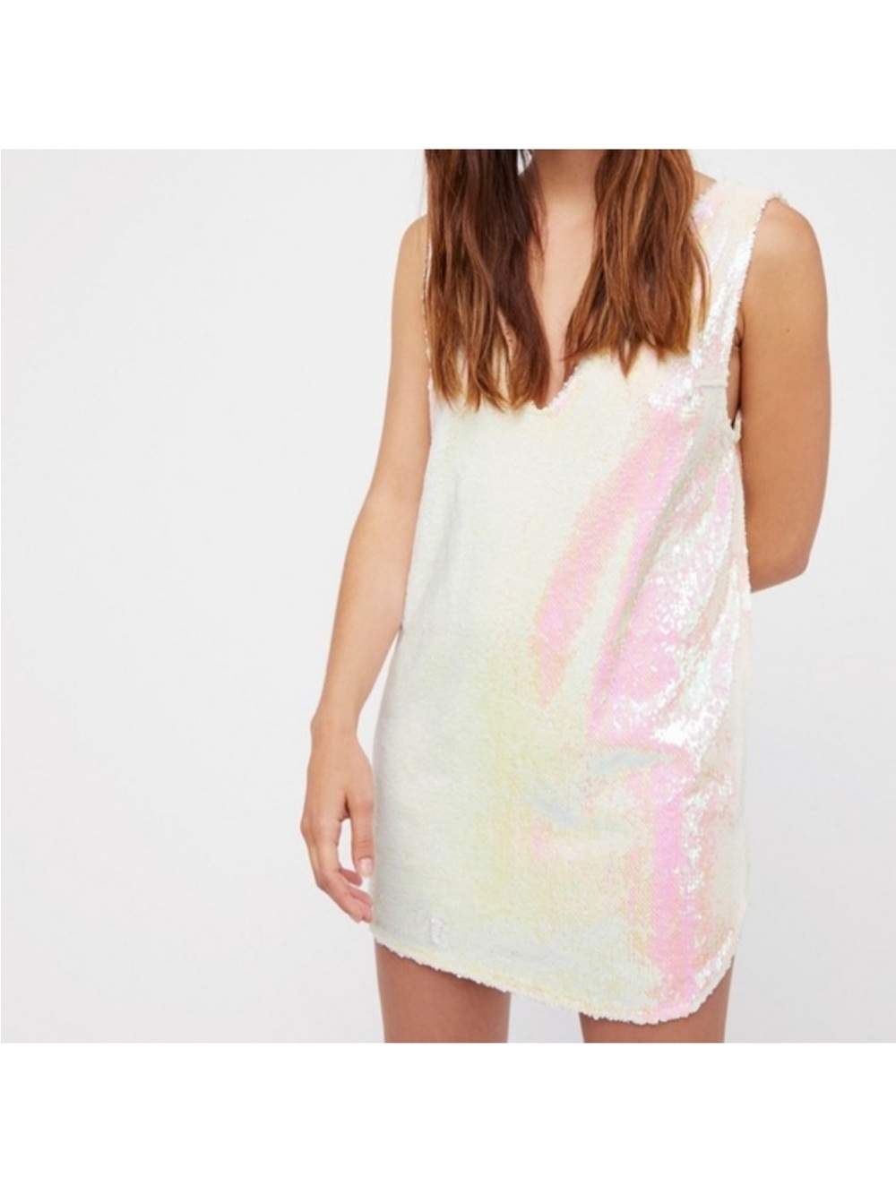 Iridescent Pink-Accent Sequin dress